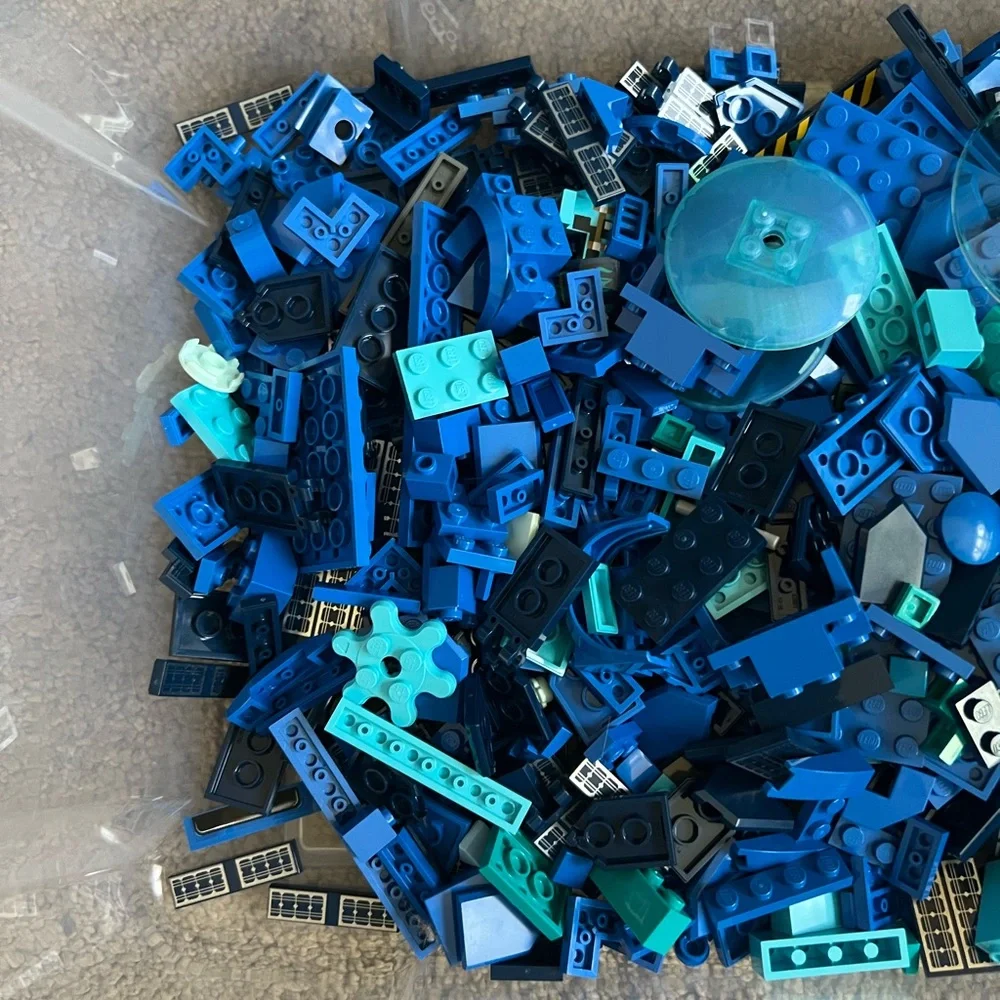 LEGO Small  Accessories , Spare Parts And Small Brick Pieces. Mix Blues 1lbs
